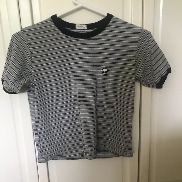 Brandy Melville Alien Patch Ringer Tee - Picture 1 of 4